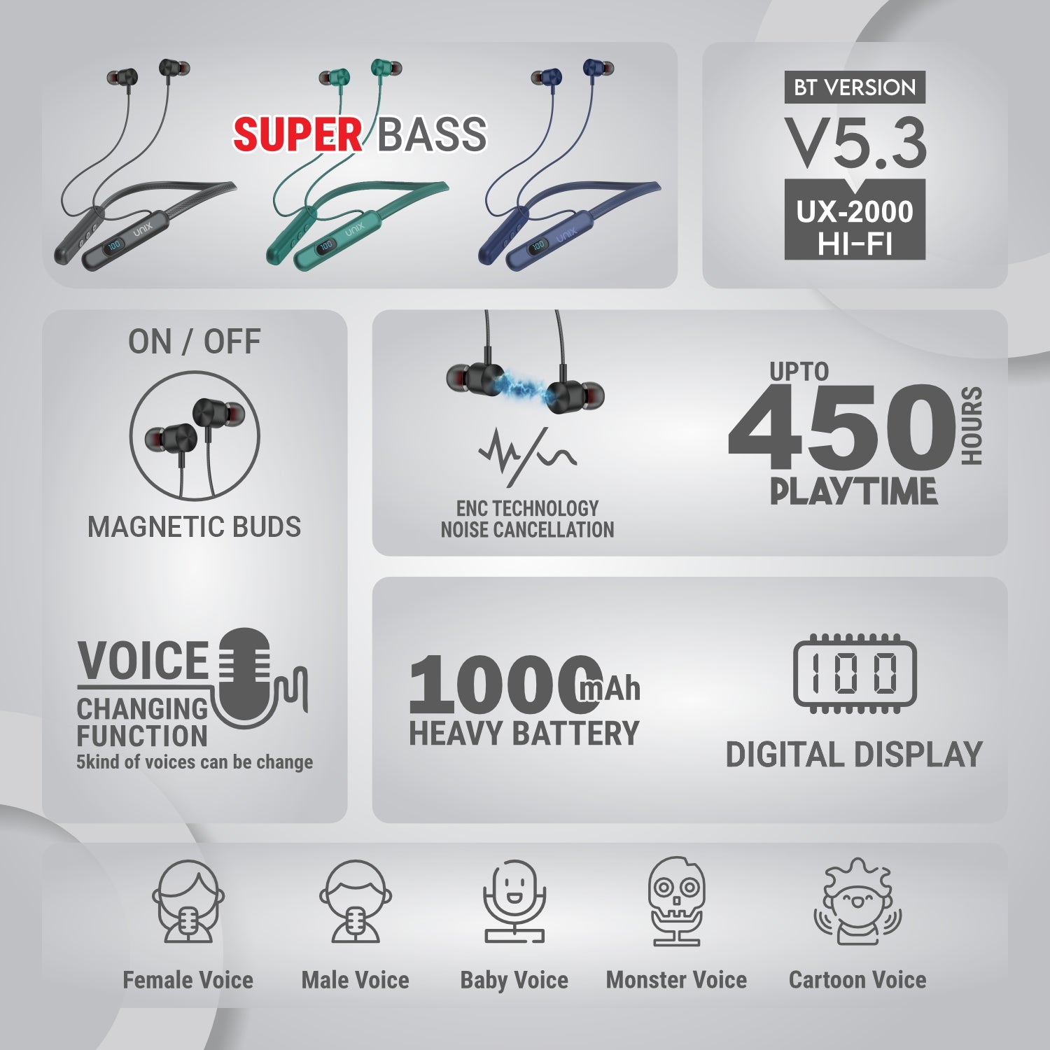 Unix UX-2000 Retro Best Wireless Neckband