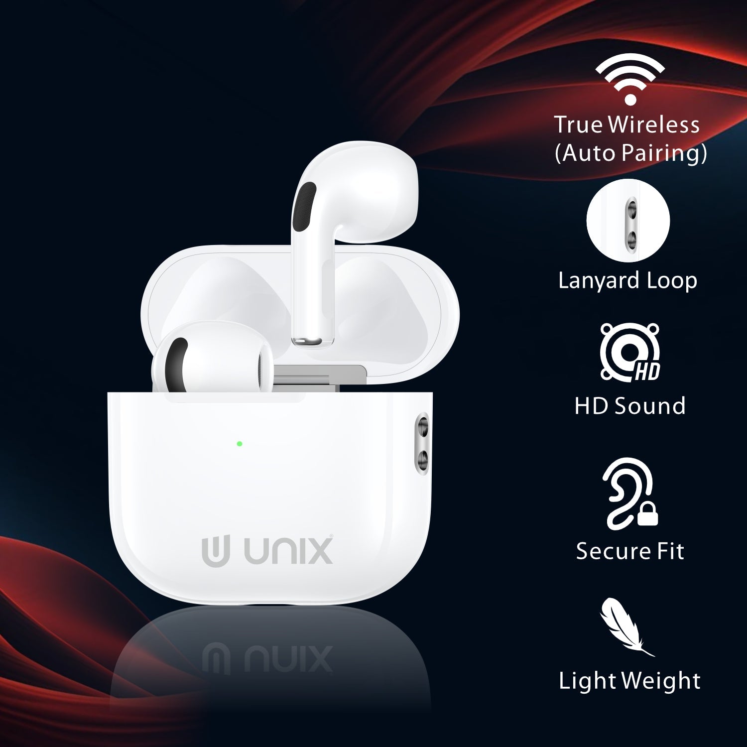 UNIX UX-3000 TWS Earbuds β 38-Hour Playtime, Clear Sound & Compact Stylish Design