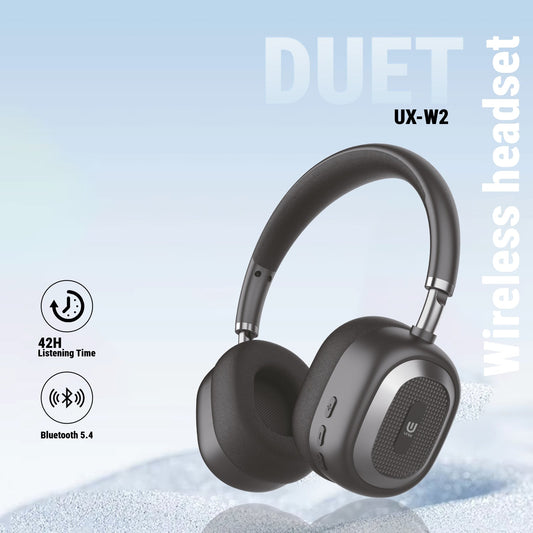 UNIX UX-W2 DUET Wireless Headphones with 42H Playtime Bluetooth 5.4