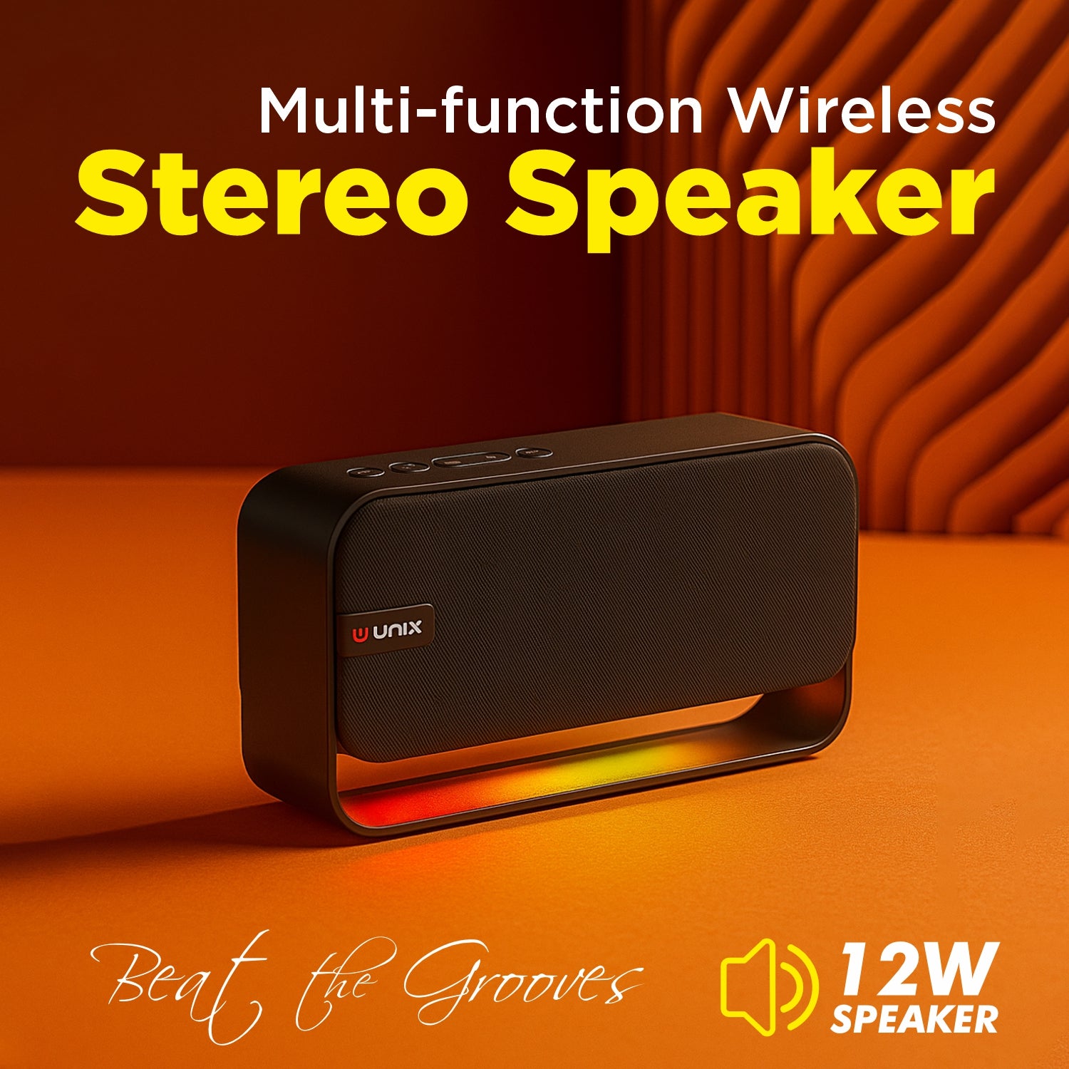 Quad 12W RGB Bluetooth Speaker