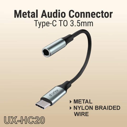 Unix UX-HC20 Type-C to 3.5mm Metal Audio Adapter