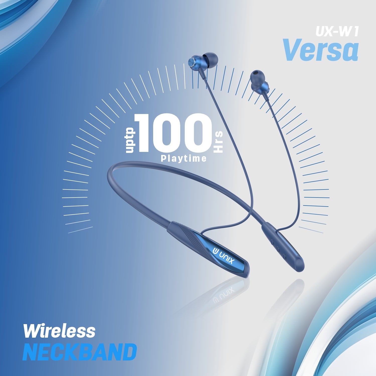 Unix UX-W1 Versa Wireless Neckband 100 Hrs