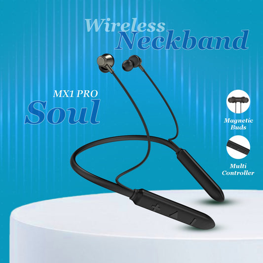 Unix MX-1 Pro Soul Wireless Neckband äóñ 42H Playtime, Deep Bass & Premium Finish - Unixindia.