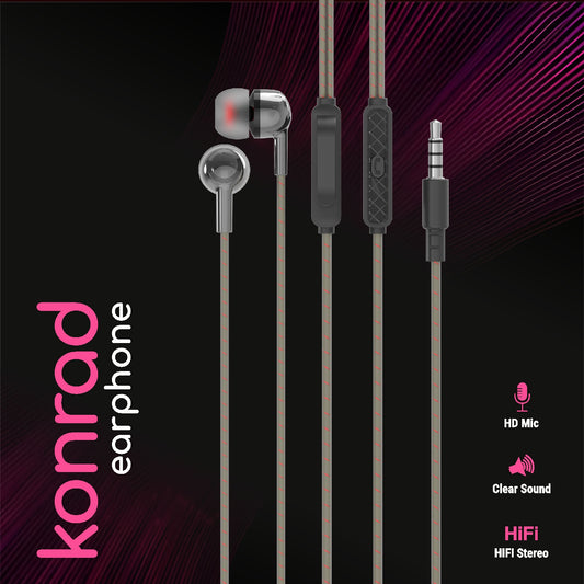UNIX Konrad Wired Earphones Hi-Fi Stereo Sound with HD Mic & Deep Bass