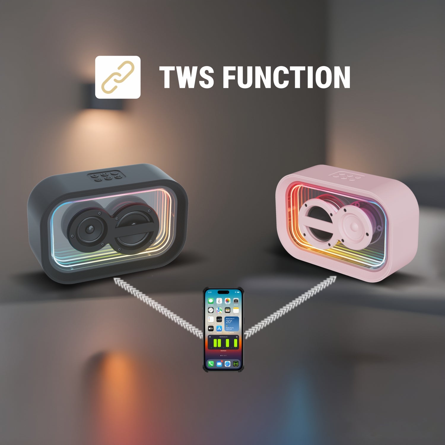 UNIX Style Box XB-U77 – 10W RGB Wireless Speaker with TWS Function & 1500mAh Battery