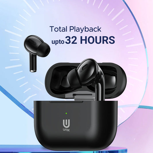 UNIX UX-666 Pro TWS Earbuds äóñ 32-Hour Playtime, 13mm Drivers & Premium Matte Finish