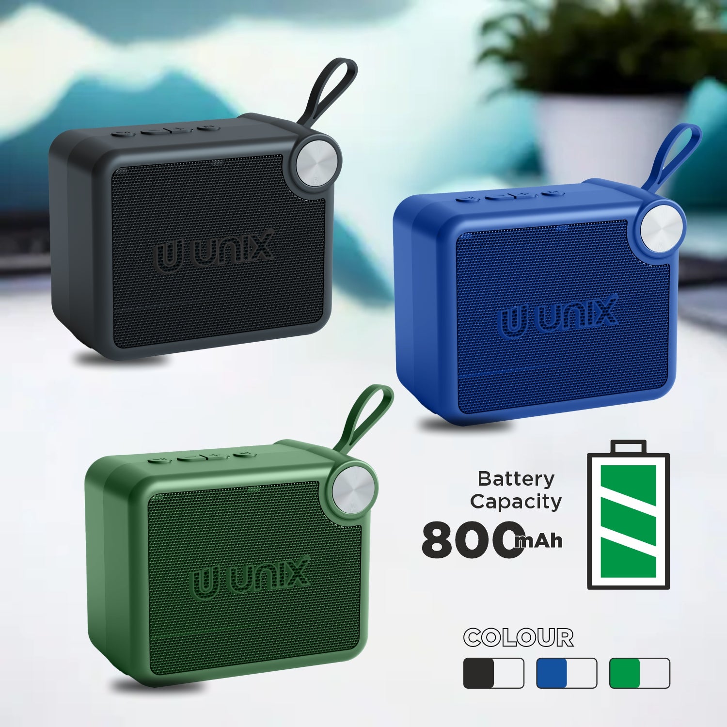 Unix Mantra 7W Wireless Bluetooth Speaker with TF Card, USB & Type-C Fast Charging