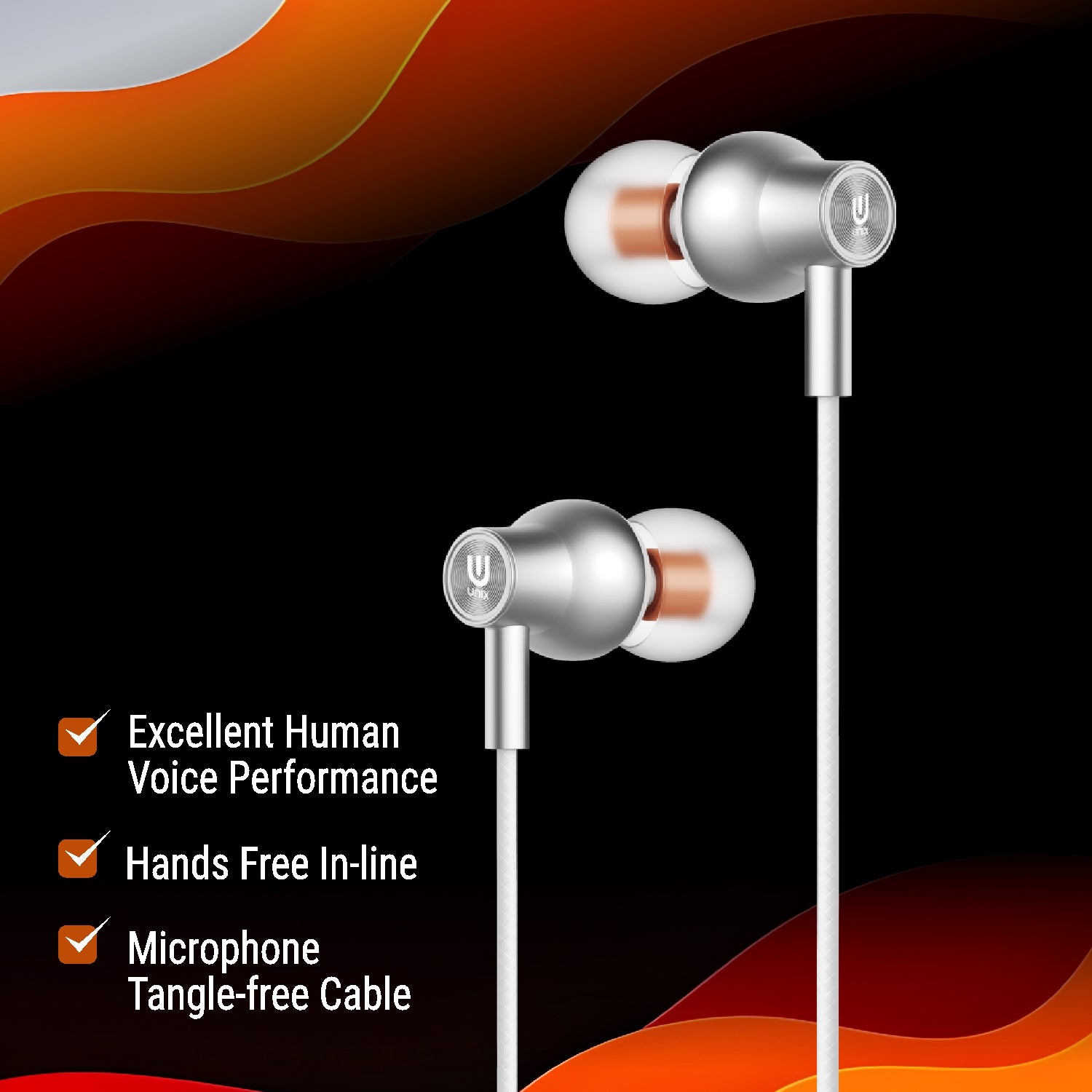 UNIX Alto Wired Earphones with mic