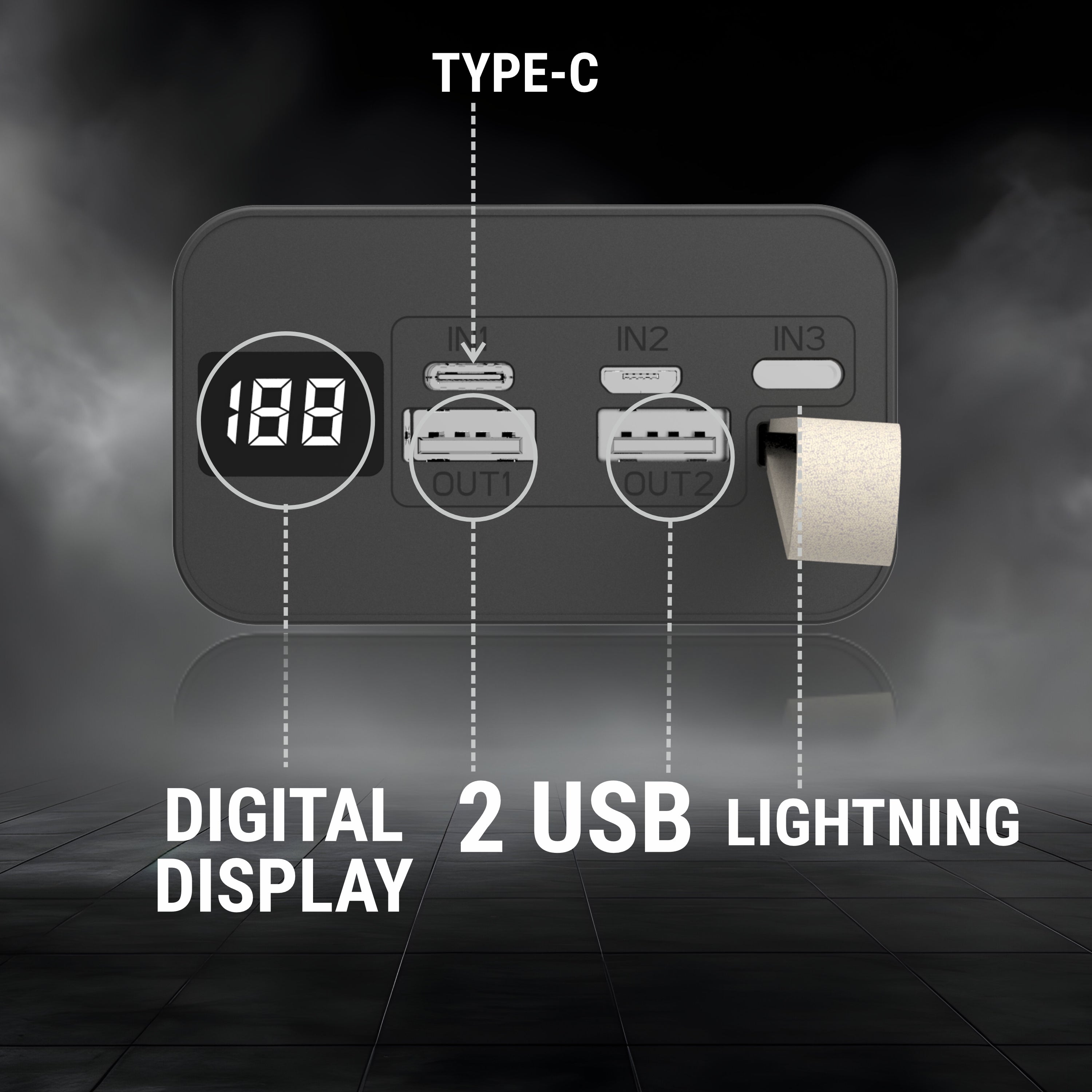 Unix UX-1525 30000 mAh Power Bank With LED Light