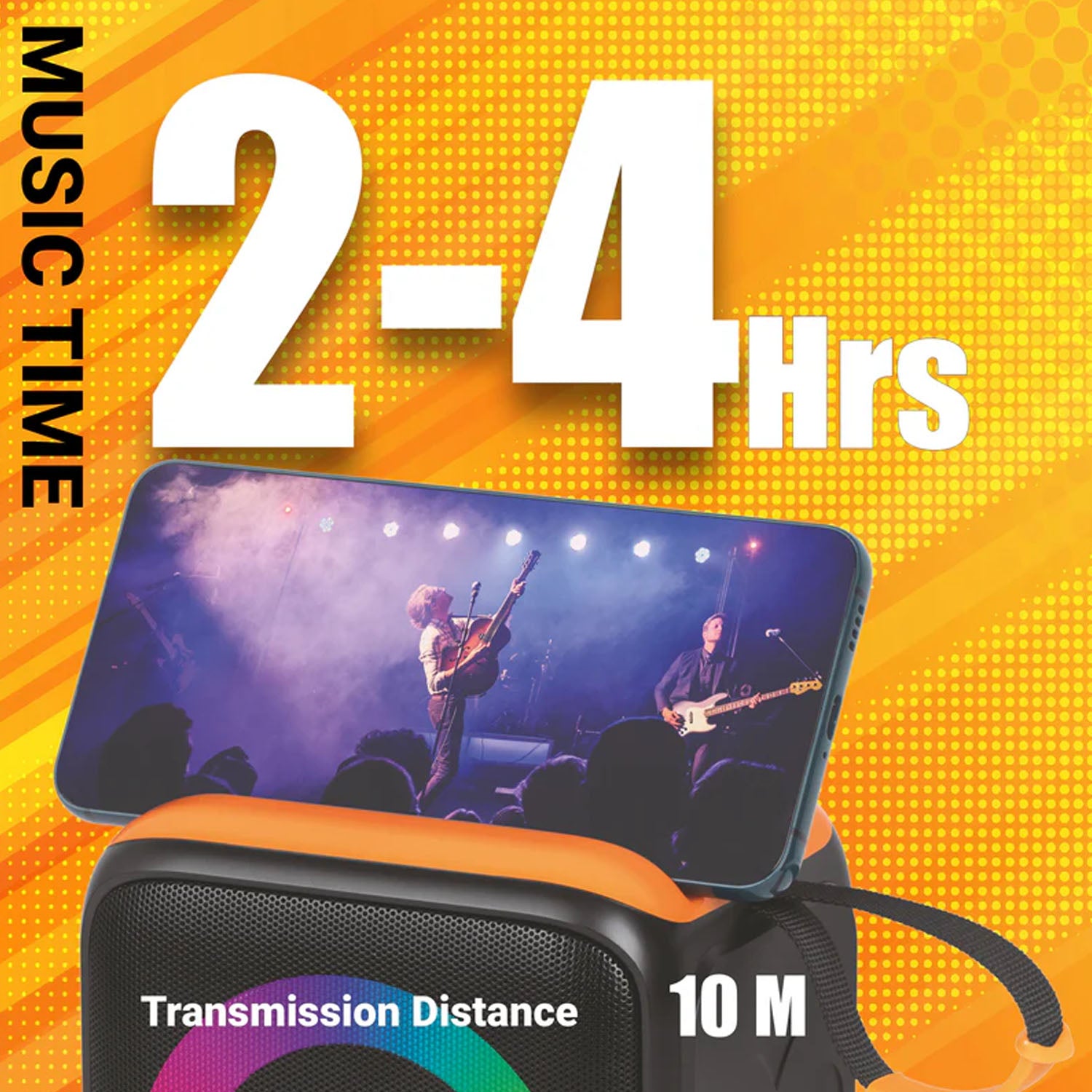 UNIX Kaboom XB-U66 Bluetooth Speaker β 8W Audio with Deep Bass, RGB Lights & Long Battery