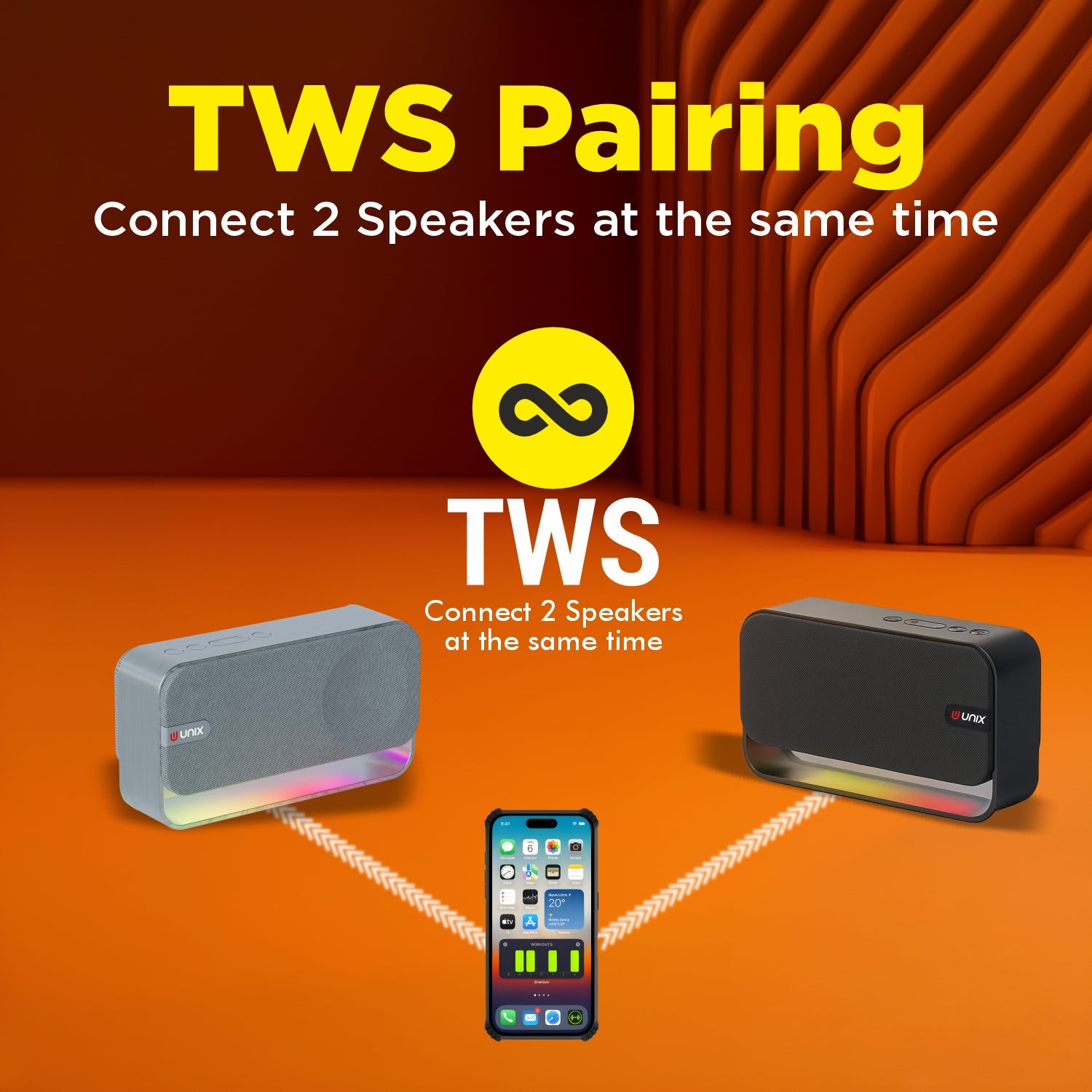 Quad 12W RGB Bluetooth Speaker