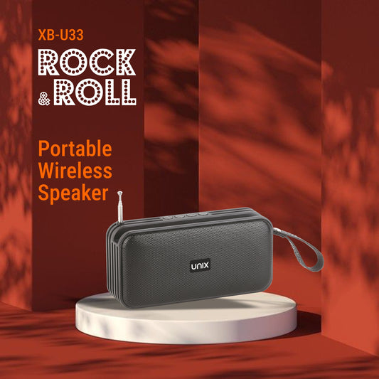 Unix XB-U33 Rock & Roll Portable Wireless Speaker - Enjoy Music On-the-Go