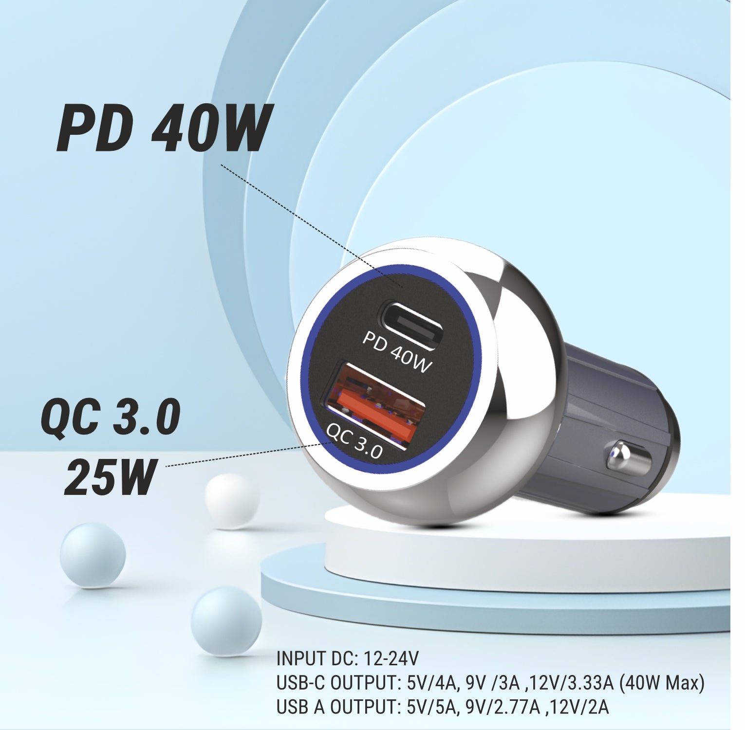 Unix UX-CC01 65W PD+USB Car Charger
