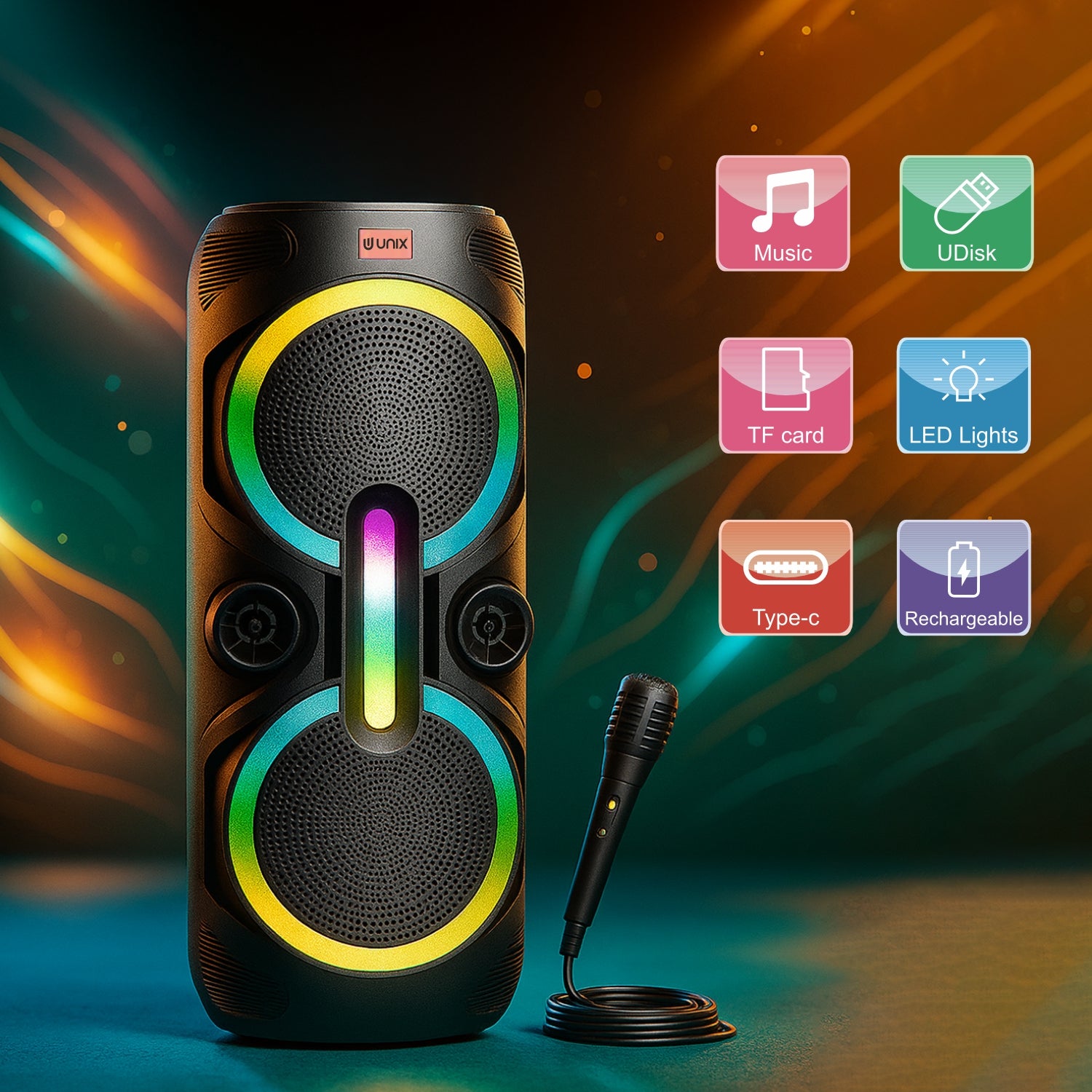 Vez UX-887 40W RGB Party Speaker