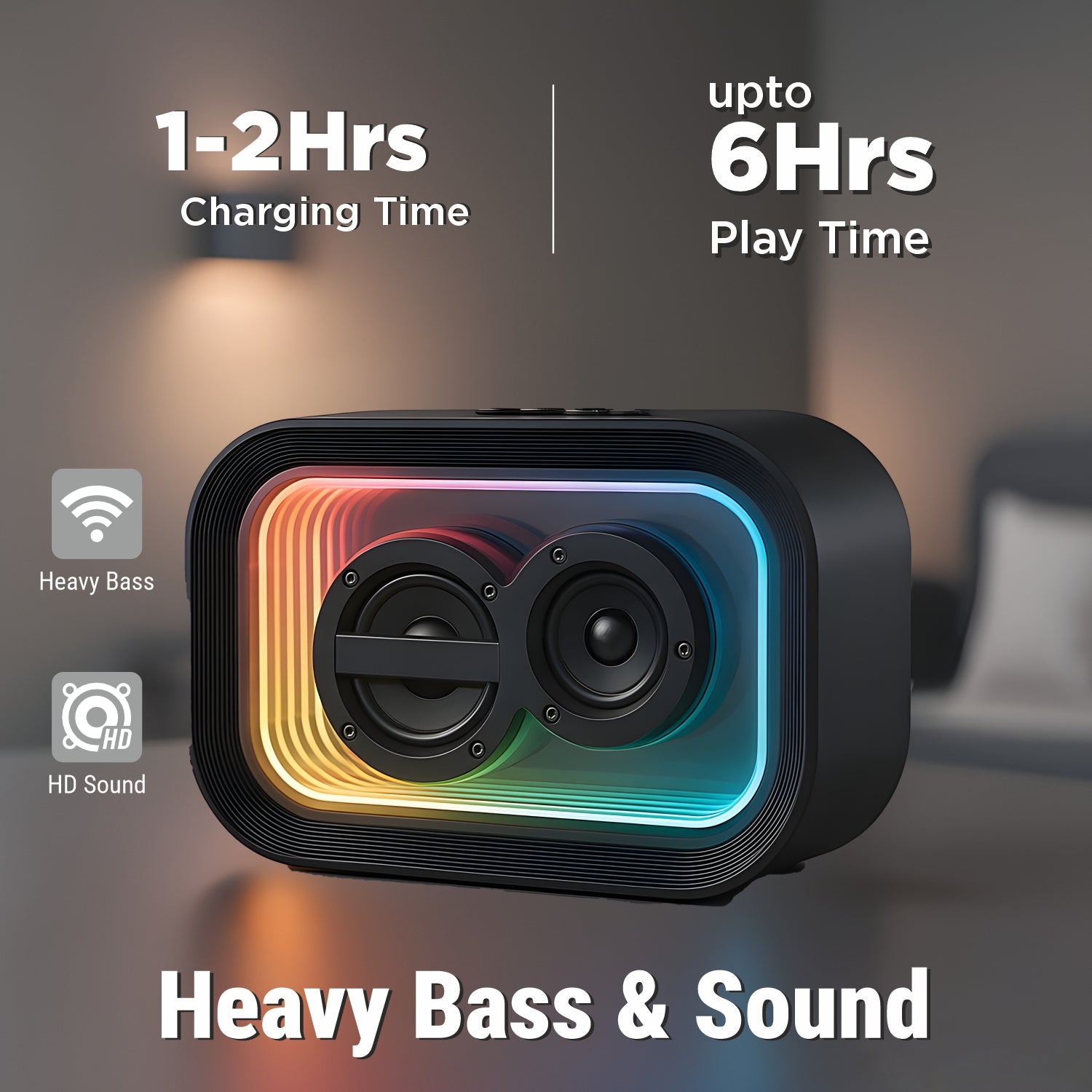 UNIX Style Box XB-U77 β 10W RGB Wireless Speaker with TWS Function & 1500mAh Battery