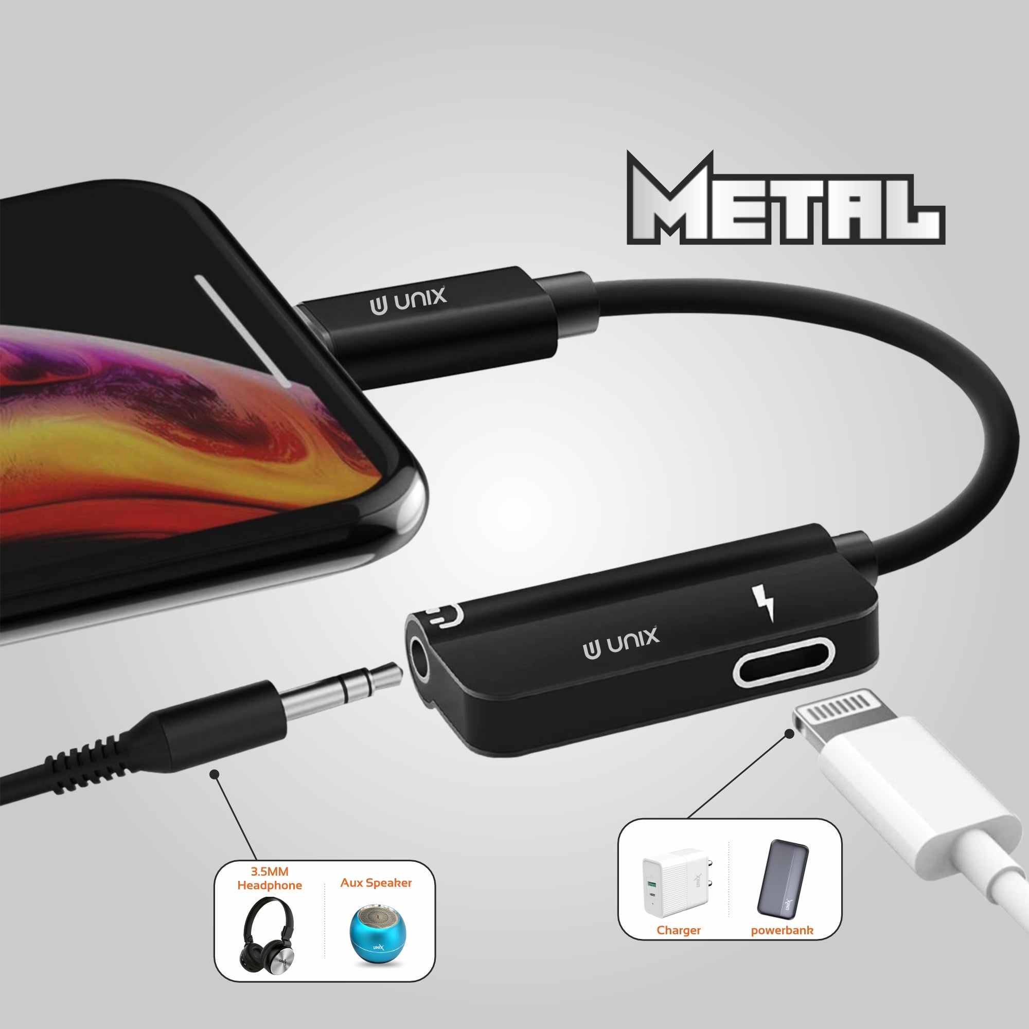 UNIX OT i15 Lightning OTG Adapter | USB to iPhone/iPad | Metal Body