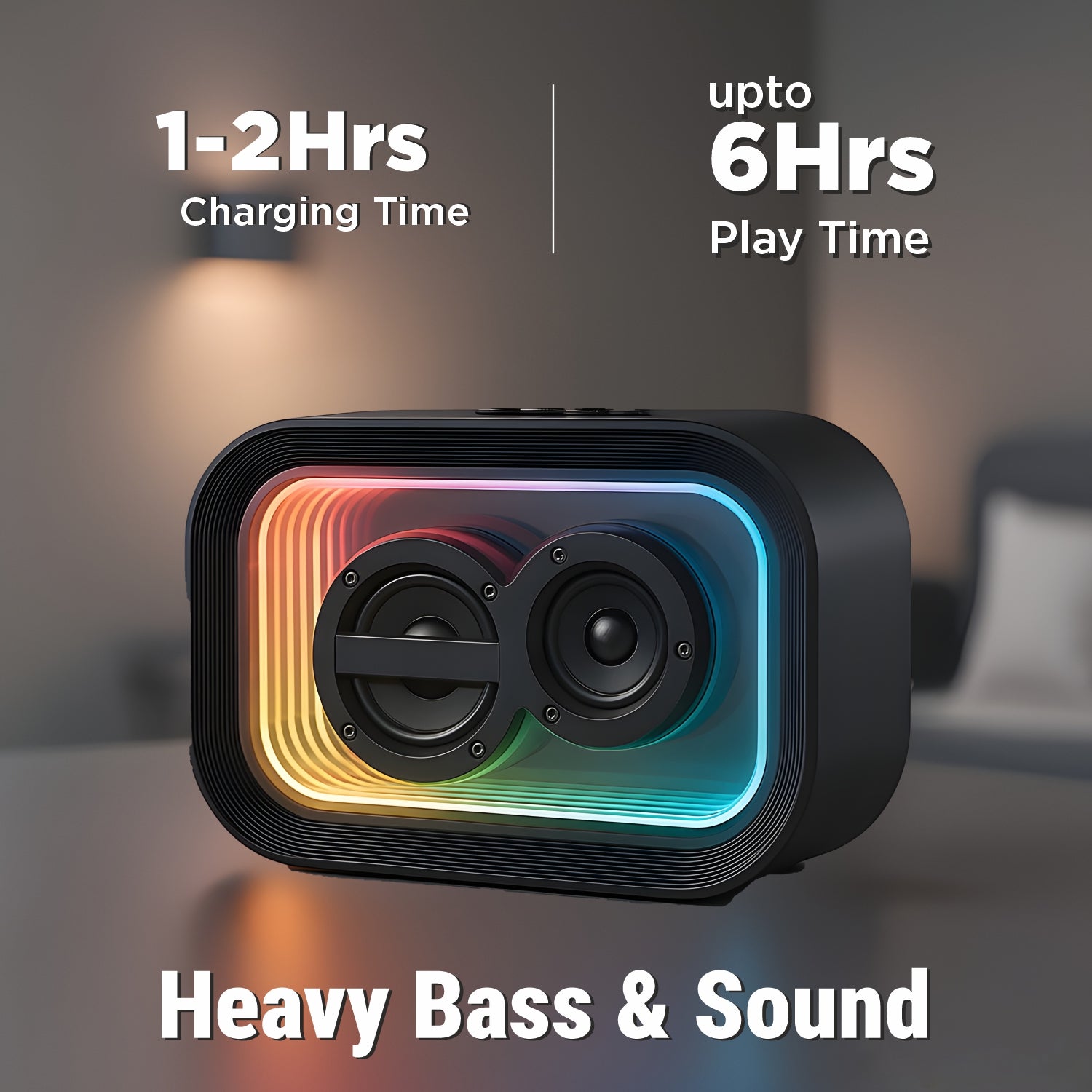 UNIX Style Box XB-U77 – 10W RGB Wireless Speaker with TWS Function & 1500mAh Battery