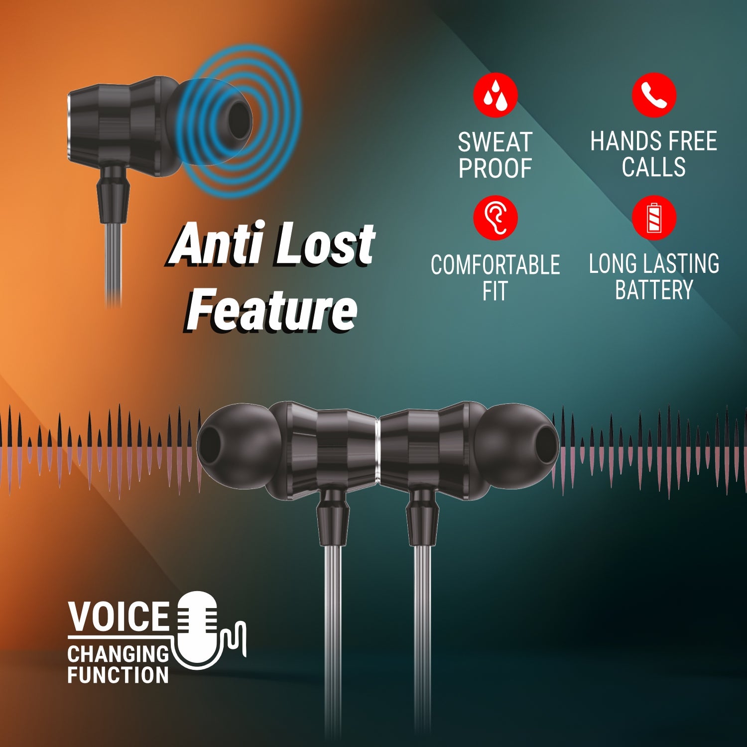 anti lost feature neckband