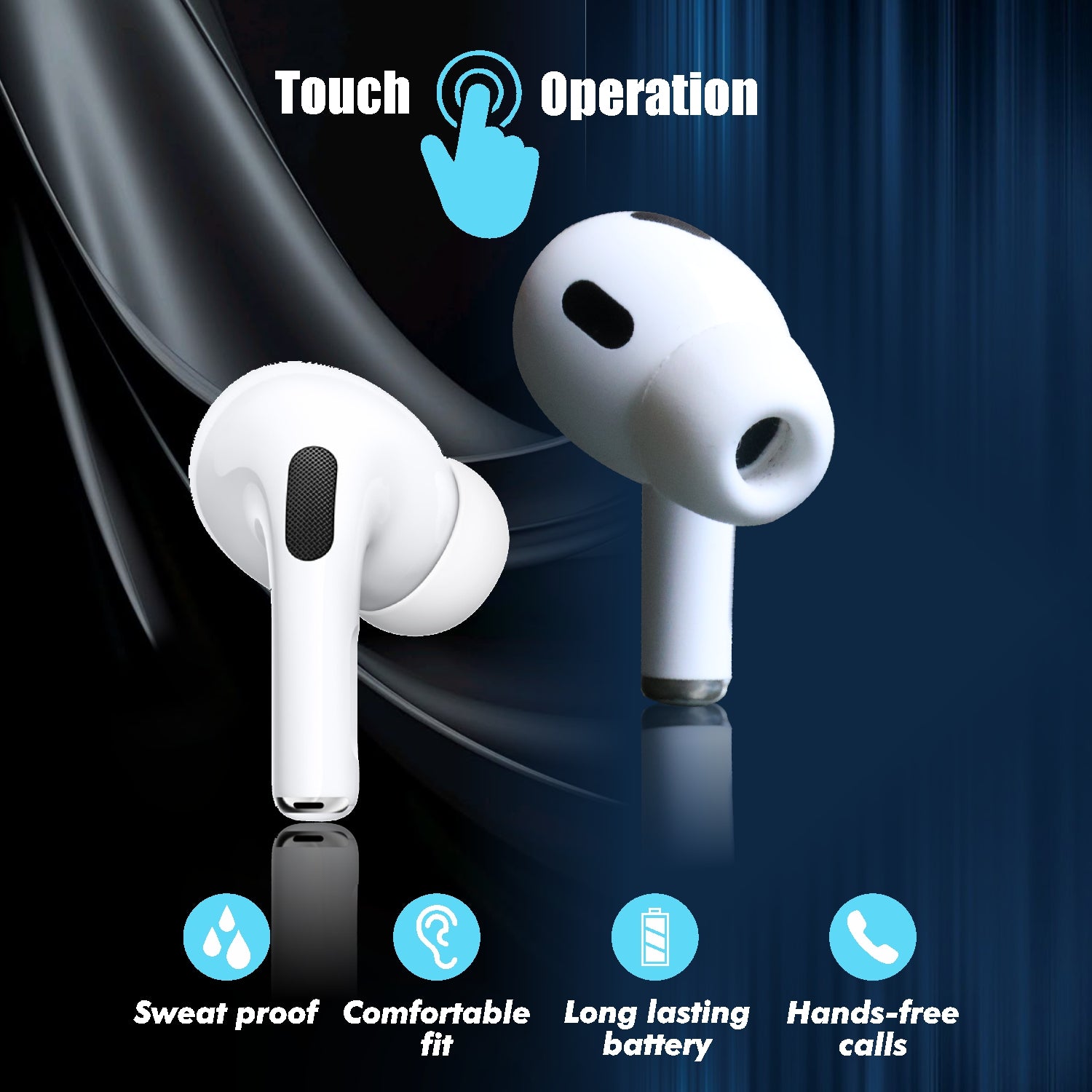 Unix UX-999 Pro 2 Wireless Earbuds - Premium Sound and Touch Control