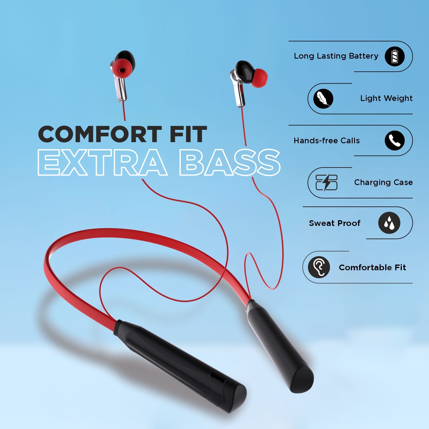 Unix Elite 3 Rocky Neckband with 48 hours talk time