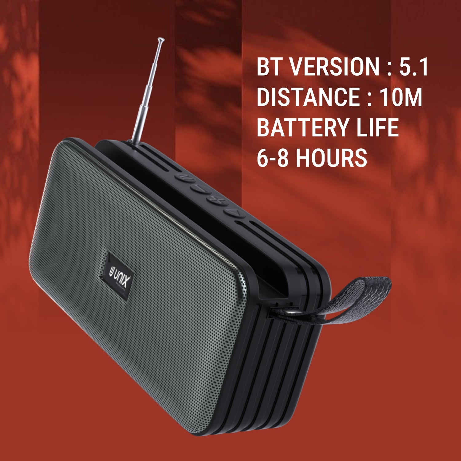 Unix XB-U33 Rock & Roll Portable Wireless Speaker - Enjoy Music On-the-Go