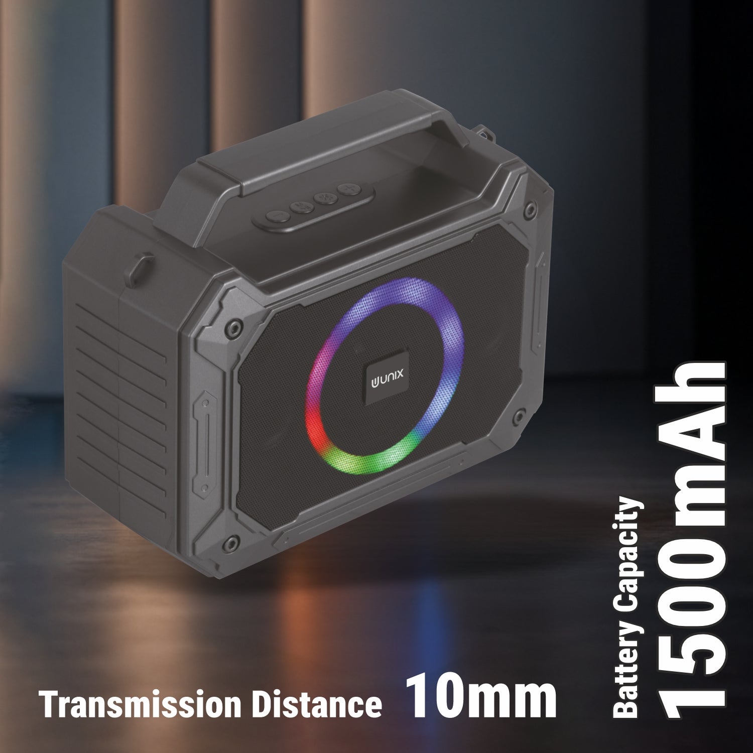 UNIX H Box XB-U88 – 15W RGB Wireless Speaker with TWS, FM Radio & Portable Design