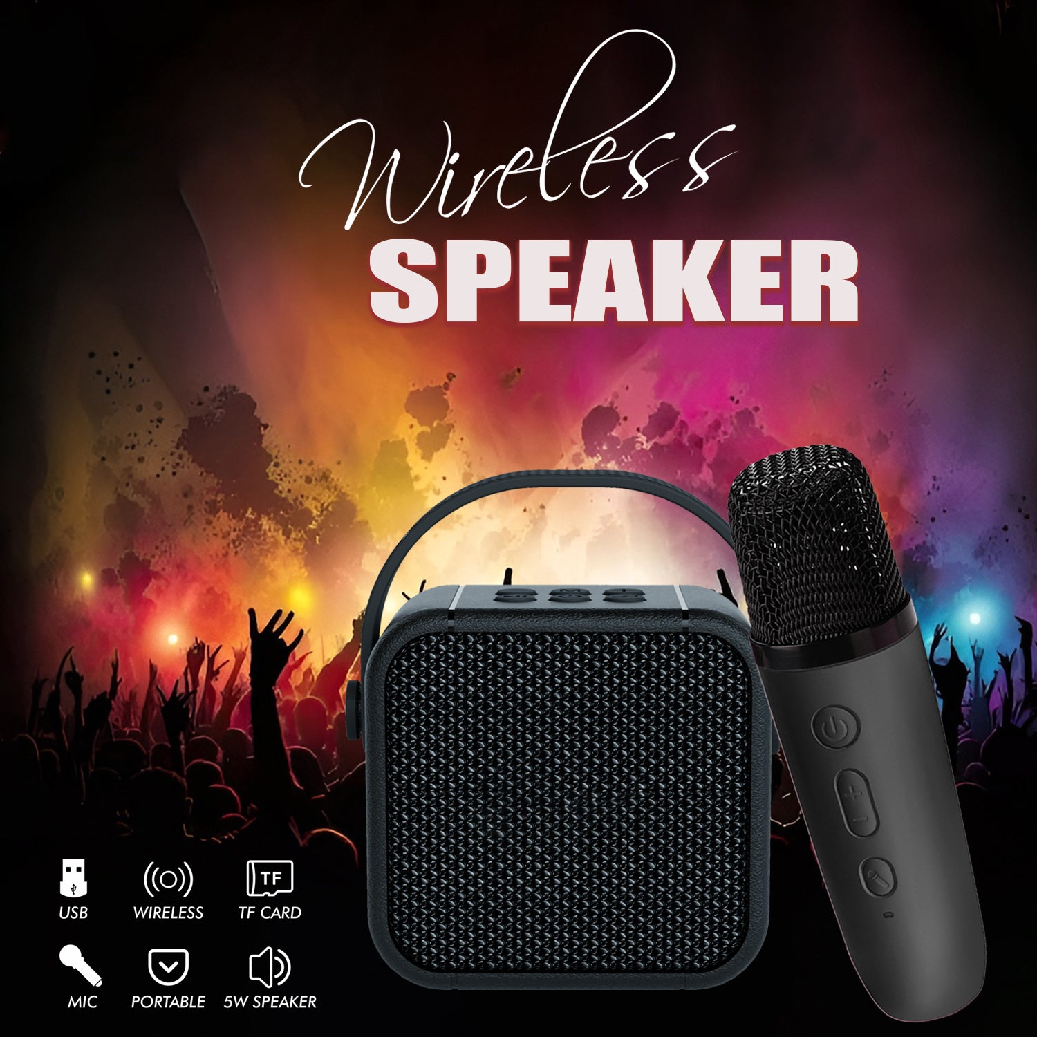 UnixIndia Mystic Wireless Bluetooth Speaker with Mic | Portable Multi-Function Stereo Speaker - Unixindia.