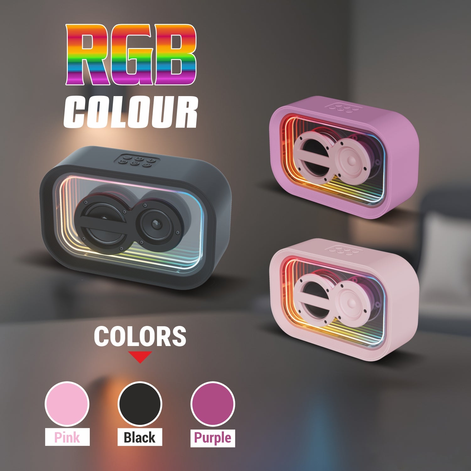 UNIX Style Box XB-U77 – 10W RGB Wireless Speaker with TWS Function & 1500mAh Battery
