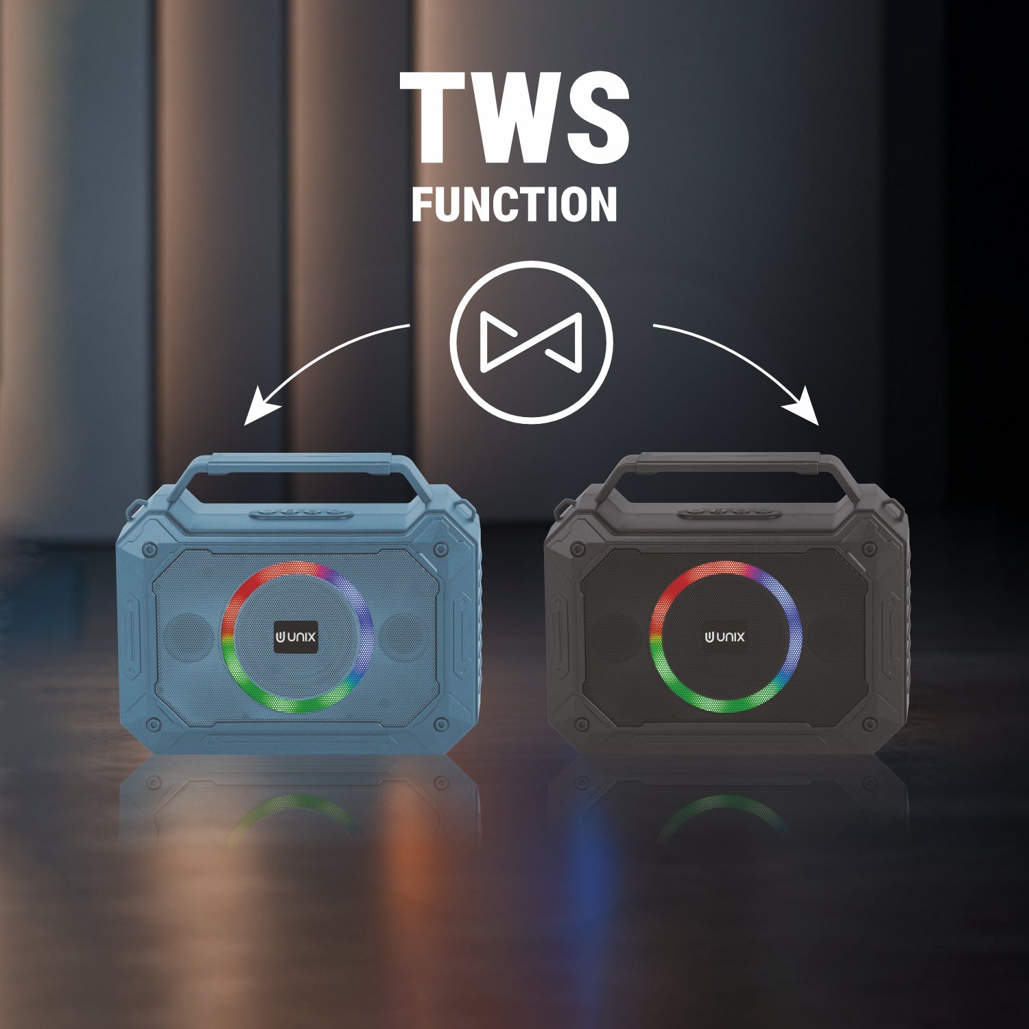UNIX H Box XB-U88 – 15W RGB Wireless Speaker with TWS, FM Radio & Portable Design