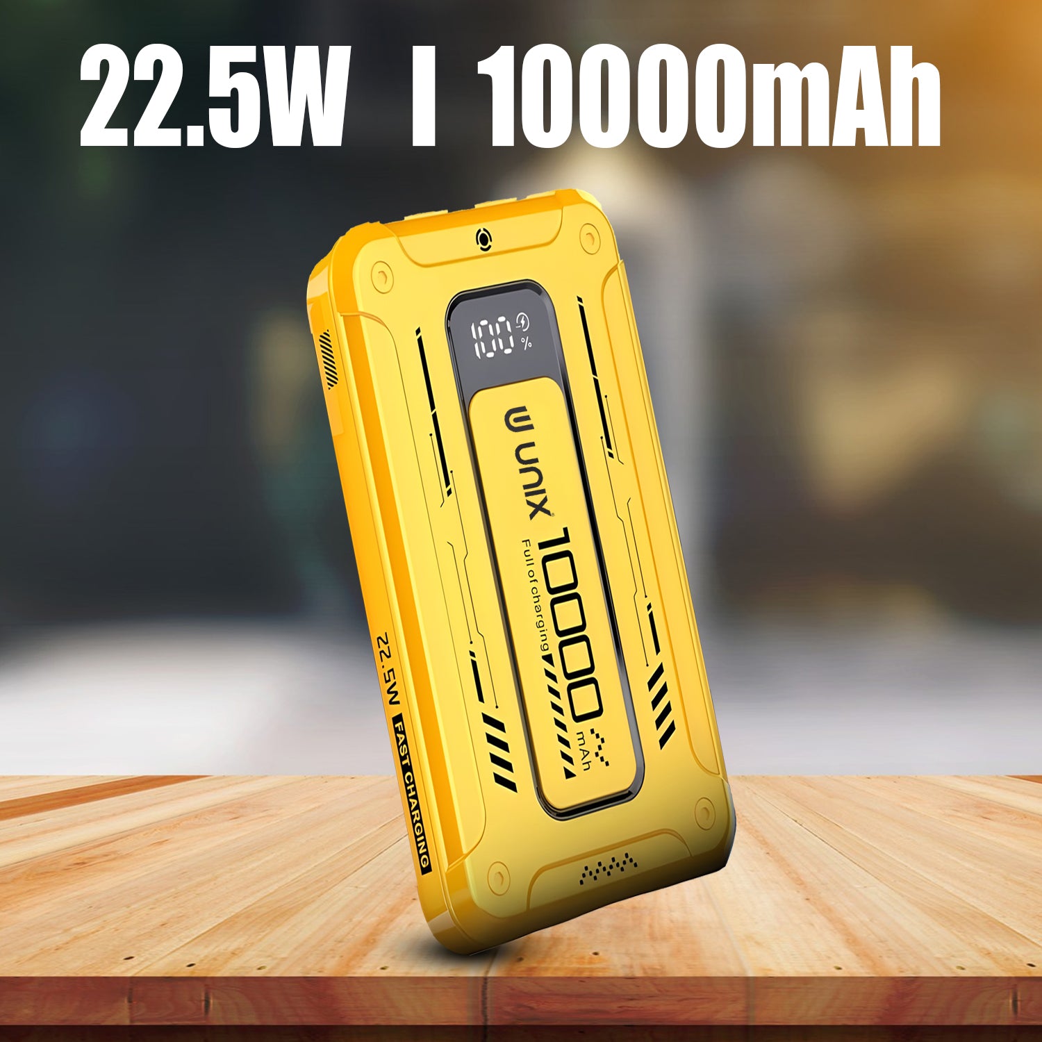 UNIX India UX-1527 10000mAh Power Bank with Inbuilt Cable, Digital Display, and Smart Chip - Unixindia.