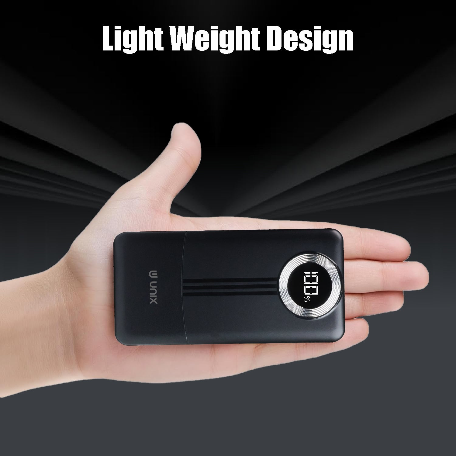 UNIX Ux-1534 Power Bank – 10000mAh, 22.5W Power Delivery, Dual Inbuilt Cables, Digital Display