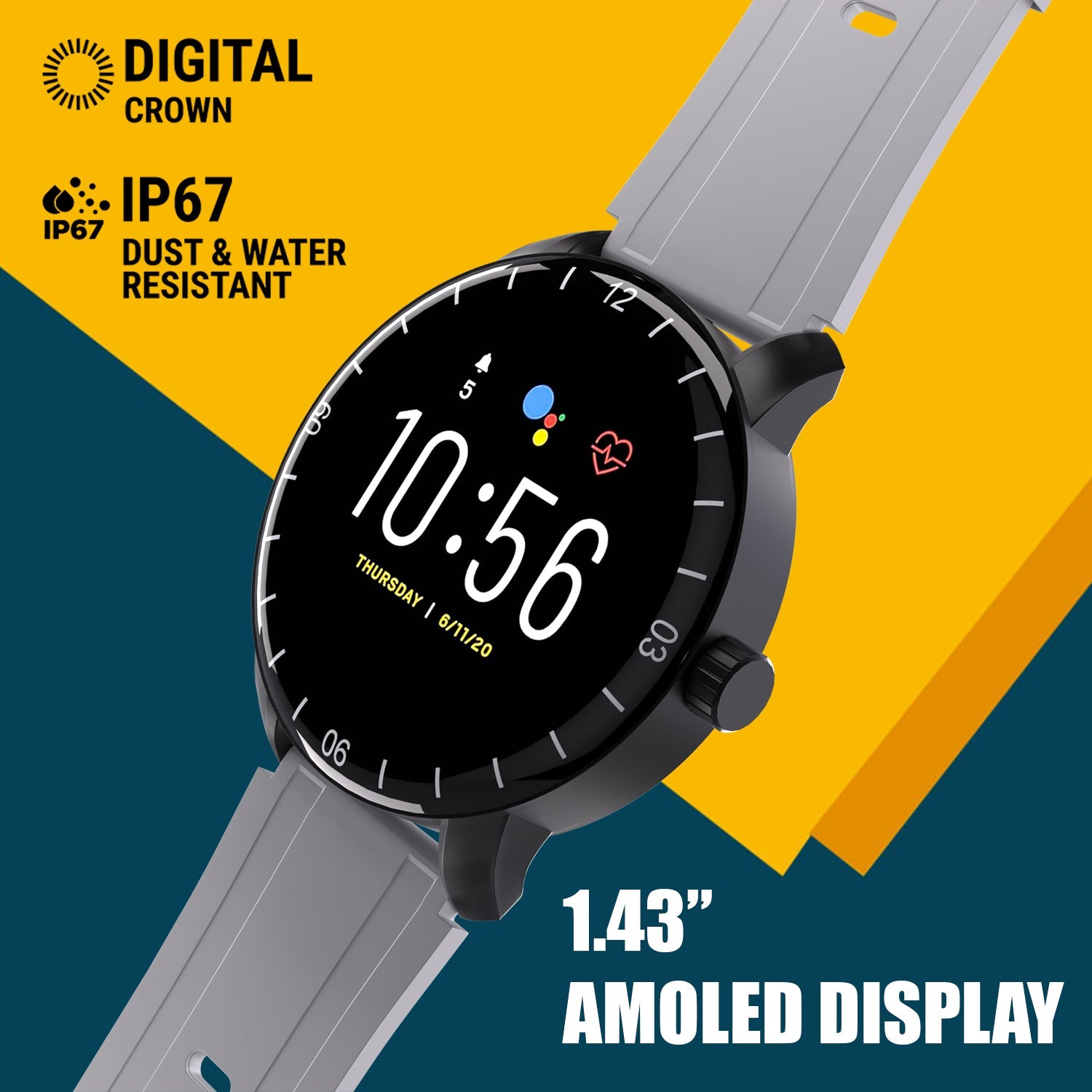 Unix USW-3 Storm Bluetooth Calling Smartwatch | 1.43" AMOLED Display, IP67 Waterproof, 5-Day Battery - Unixindia.