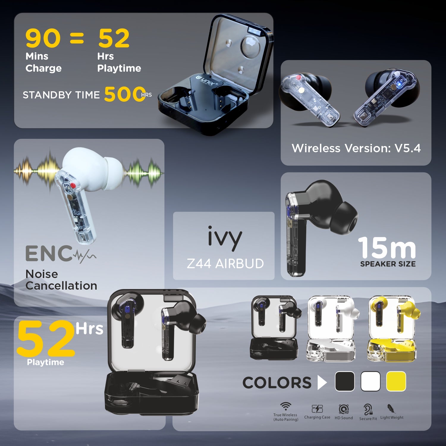 Unix ivy Z44 True Wireless Airbuds