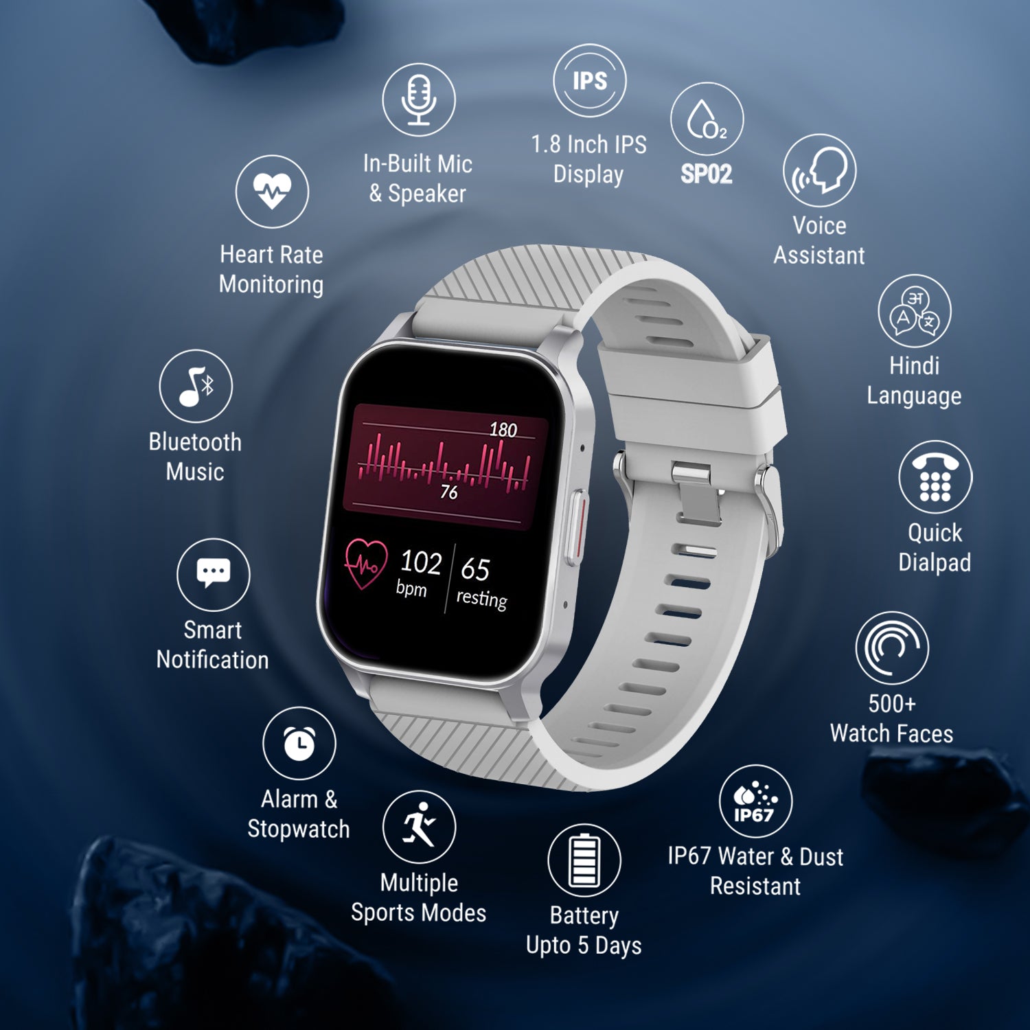 Unix USW-1 Breeze Bluetooth Calling Smartwatch - Unixindia.