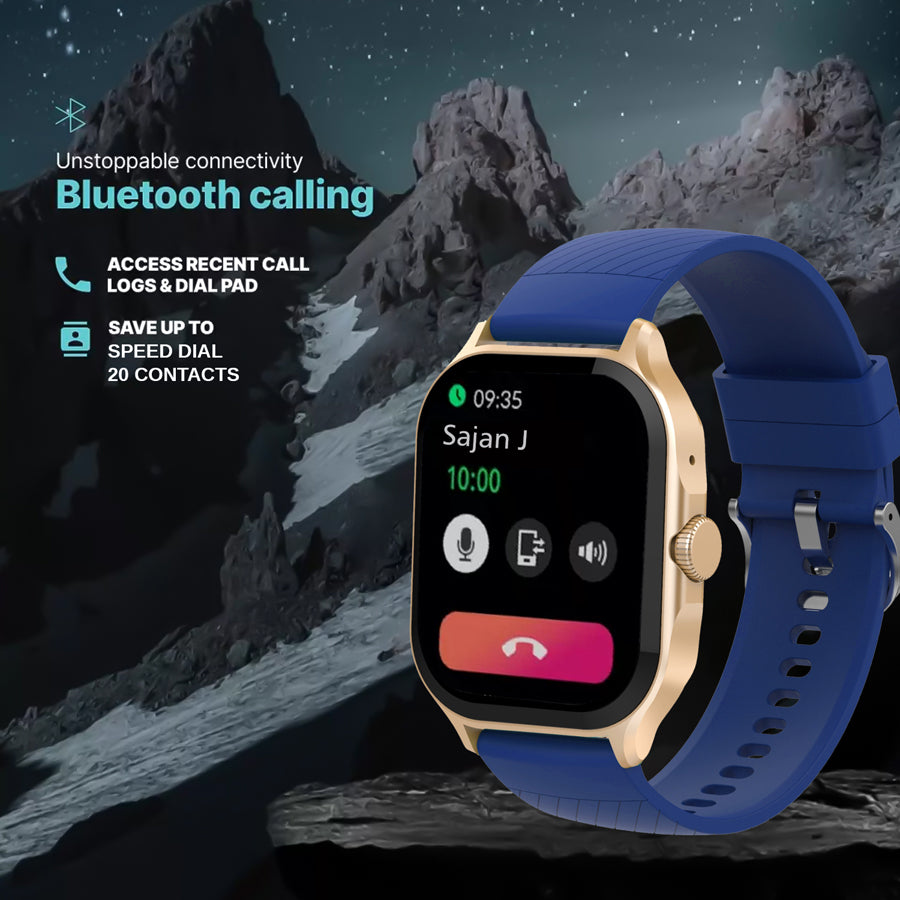 Unix USW-2 Hydra Bluetooth Calling Smartwatch | 2.1" IPS Display, Free Metal Strap, 6-Day Battery gold design