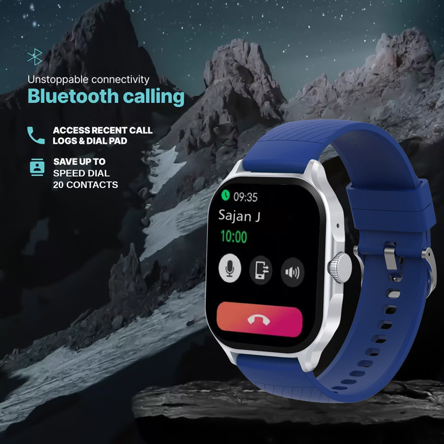 Unix USW-2 Hydra Bluetooth Calling Smartwatch | 2.1" IPS Display, Free Metal Strap, 6-Day Battery Silver design