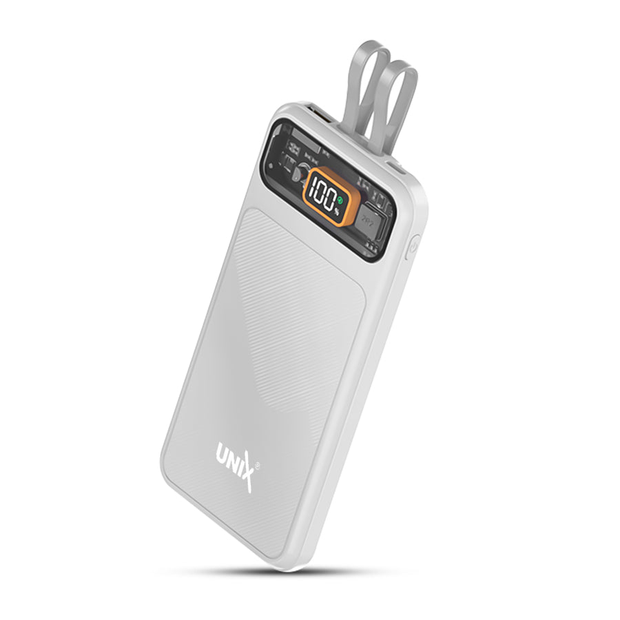 Unix UX-1513 30W PD Power Bank - Safe Stable Fast Charging WHite