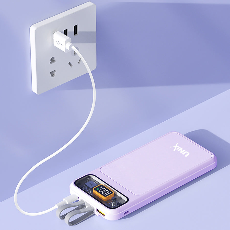 Unix UX-1513 30W PD Power Bank - Safe Stable Fast Charging Purple