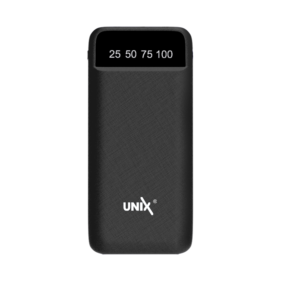 Unix UX-1520 10000mAh Power Bank - Stay Charged Anywhere, Anytime! Black front