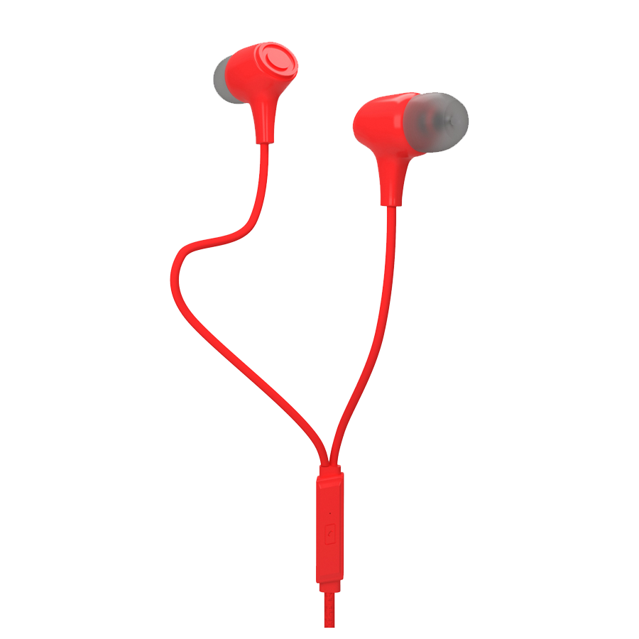 Unix Moon Wired Earphones with Stereo Sound red