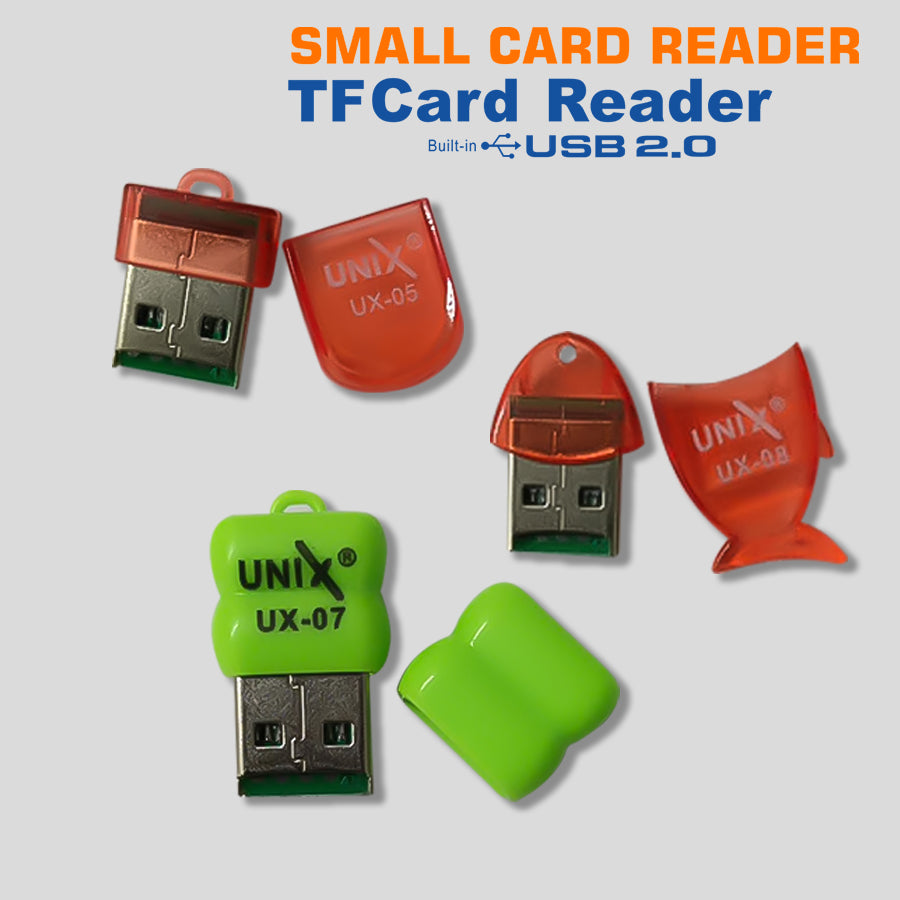 Unix Small TF Card Reader | USB 2.0, High-Speed Data Transfer