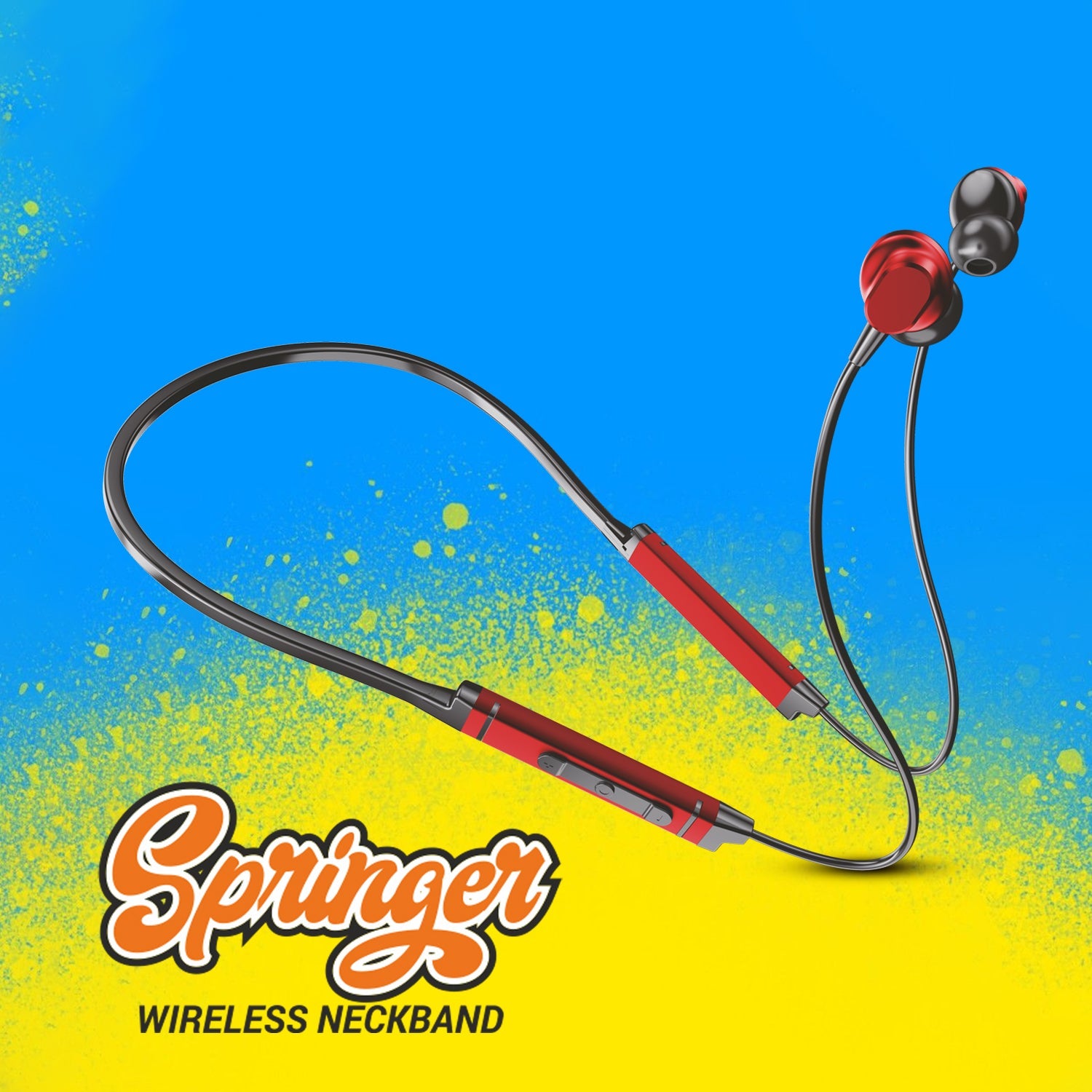 UNIX Ux-900 Springer Wireless Neckband – Up to 52 Hours Playtime, Premium Bass, Type-C Fast Charging - Unixindia.