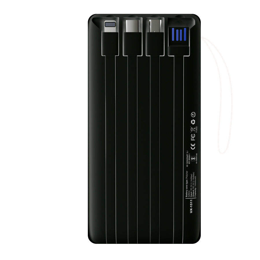 Unix UX-1511 Four In One Power Bank Black  back cover