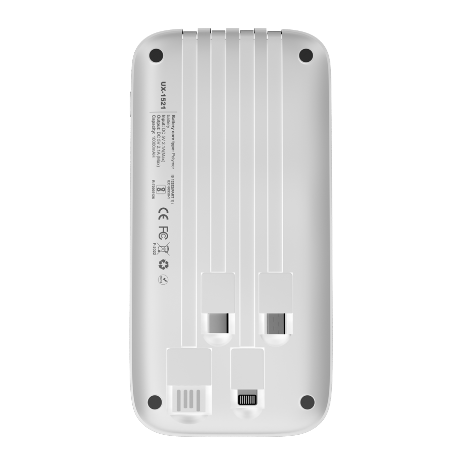 Unix UX-1521 Power Bank With Mobile Stand White back