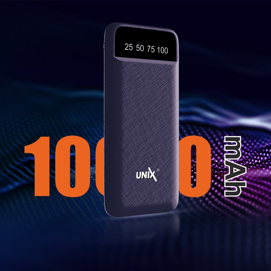 Unix UX-1520 10000mAh Power Bank - Stay Charged Anywhere, Anytime! Blue up