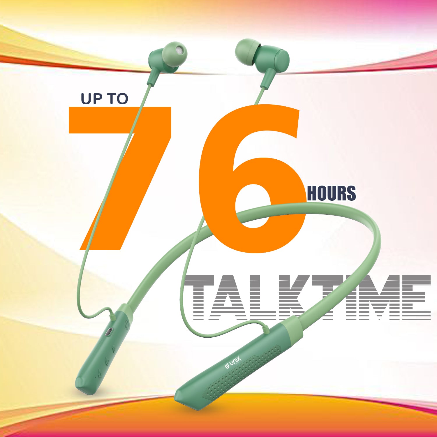 Unix UX-700 Horizon Wireless Neckband - Long Lasting Battery Life - Unixindia.