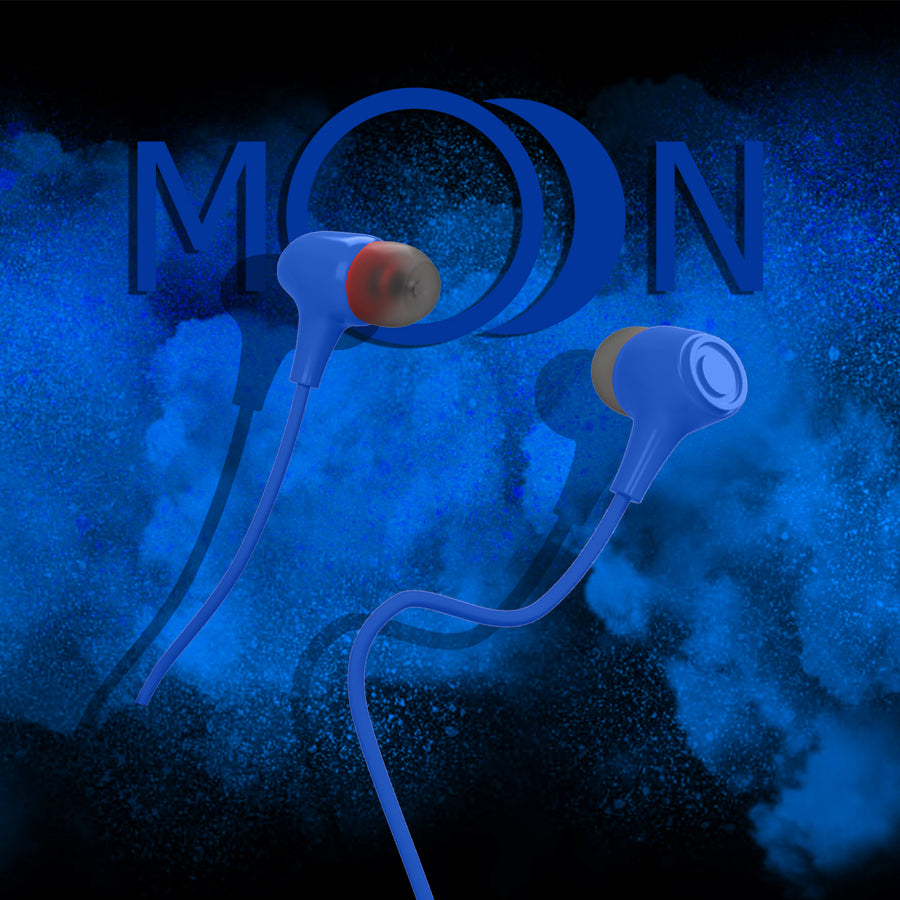 Unix Moon Wired Earphones with Stereo Sound blue