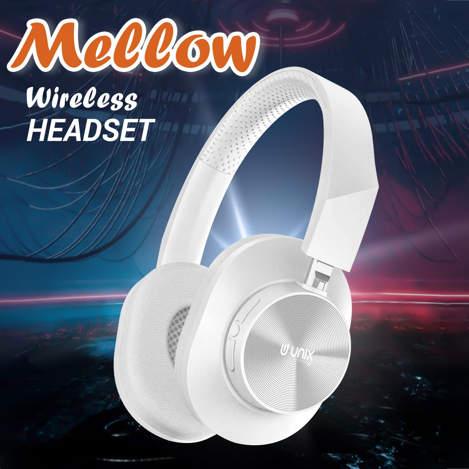 Unix UX-W100 Wireless Headphones: 36 Hours of Playtime, Type-C Charging, and Stunning Sound Quality - Unixindia.