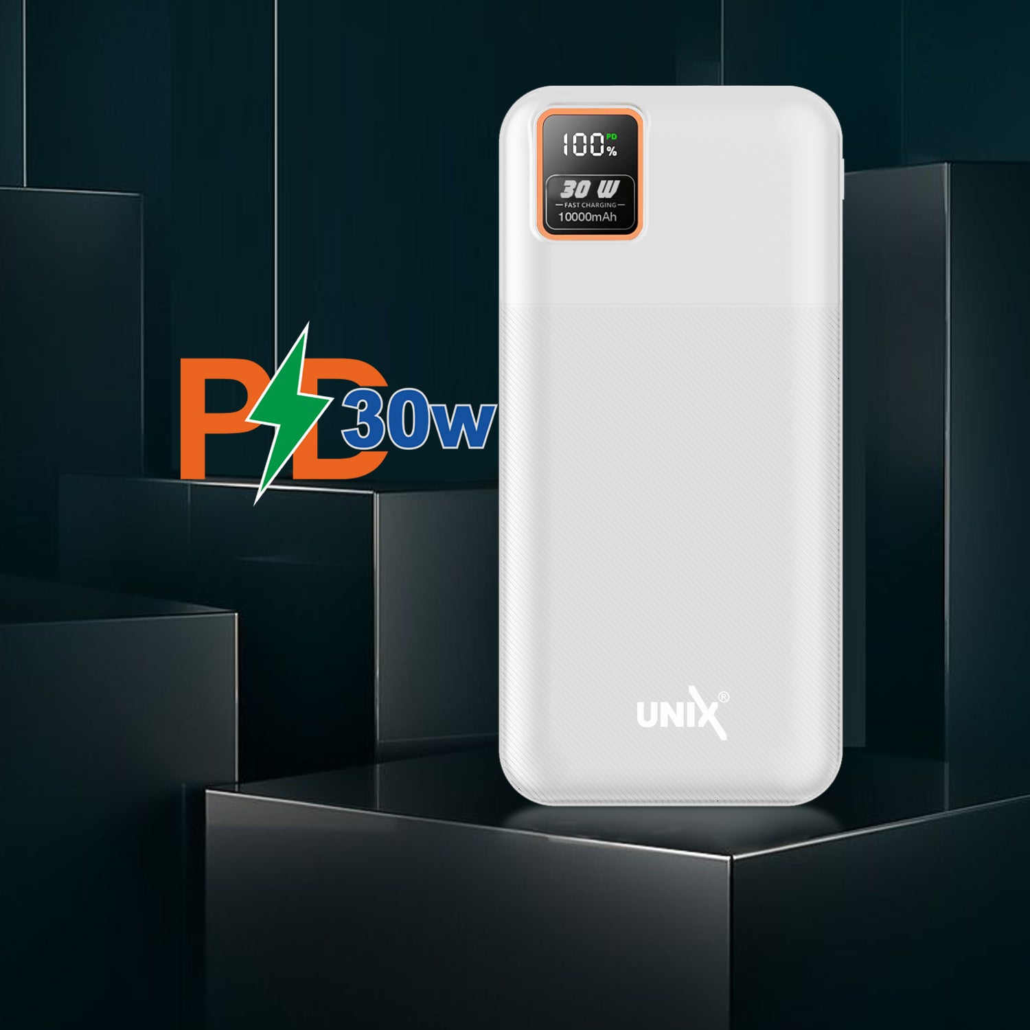 Unix UX-1523 PD 30W Power Bank for Fast Charging left
