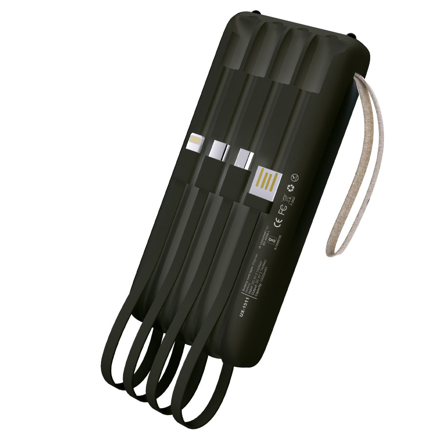 Unix UX-1511 Four In One Power Bank Black  cables